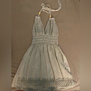 Heather gray mini halter dress